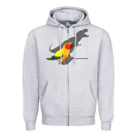 Heather Grey cute screaming parrot, birb memes, funny t rex sun conure t shirt Zipper Hoodie - linhVisuals