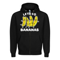 Black lets go bananas shirt  funny fruit pun shirt  banana t shirt Zipper Hoodie - linhVisuals