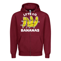 Burgundy lets go bananas shirt  funny fruit pun shirt  banana t shirt Zipper Hoodie - linhVisuals