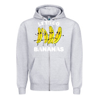 Heather Grey lets go bananas shirt  funny fruit pun shirt  banana t shirt Zipper Hoodie - linhVisuals