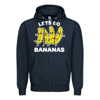 Navy lets go bananas shirt  funny fruit pun shirt  banana t shirt Zipper Hoodie - linhVisuals