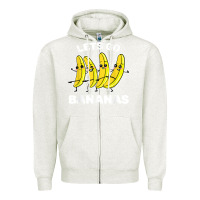 Oatmeal Heather lets go bananas shirt  funny fruit pun shirt  banana t shirt Zipper Hoodie - linhVisuals