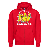 Red lets go bananas shirt  funny fruit pun shirt  banana t shirt Zipper Hoodie - linhVisuals