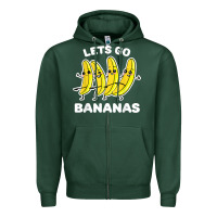 Sports Green lets go bananas shirt  funny fruit pun shirt  banana t shirt Zipper Hoodie - linhVisuals