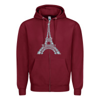 Burgundy eiffel tower with diamonds the parisian french love sign t shirt Zipper Hoodie - linhVisuals