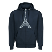 Navy eiffel tower with diamonds the parisian french love sign t shirt Zipper Hoodie - linhVisuals