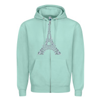 Seafoam eiffel tower with diamonds the parisian french love sign t shirt Zipper Hoodie - linhVisuals