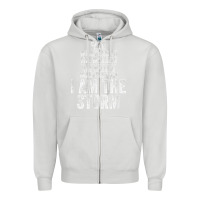 Dove Grey fate whispers to warrior i am the storm quote gritty fighter t shirt Zipper Hoodie - linhVisuals
