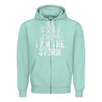 Seafoam fate whispers to warrior i am the storm quote gritty fighter t shirt Zipper Hoodie - linhVisuals