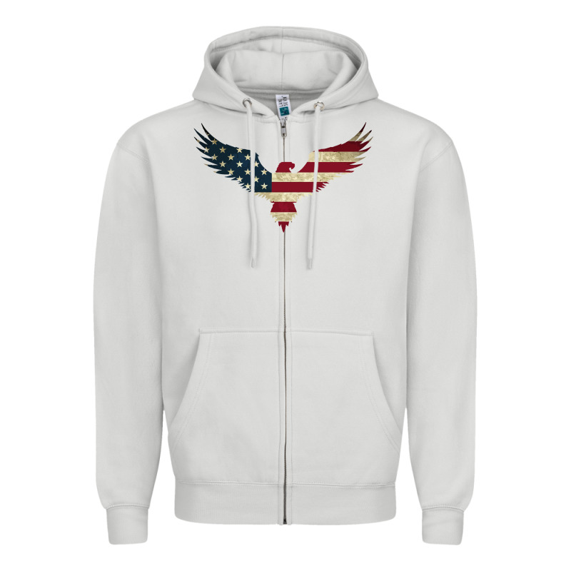 Bald Eagle  America Zipper Hoodie by linhVisuals | Teevron