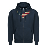 Navy bald eagle  america Zipper Hoodie - linhVisuals