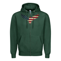 Sports Green bald eagle  america Zipper Hoodie - linhVisuals