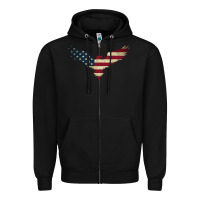 Black bald eagle  america Zipper Hoodie - linhVisuals