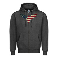 Charcoal Heather bald eagle  america Zipper Hoodie - linhVisuals