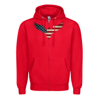 Red bald eagle  america Zipper Hoodie - linhVisuals