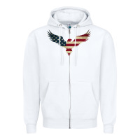 White bald eagle  america Zipper Hoodie - linhVisuals