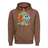 Chestnut cn the amazing world of gumball & darwin rainbow portrait pullover hoo Zipper Hoodie - linhVisuals