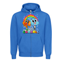 True Royal cn the amazing world of gumball & darwin rainbow portrait pullover hoo Zipper Hoodie - linhVisuals