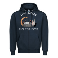 Navy funny opossum possum tee live weird fake your death t shirt Zipper Hoodie - linhVisuals