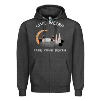 Charcoal Heather funny opossum possum tee live weird fake your death t shirt Zipper Hoodie - linhVisuals