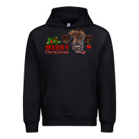 Black Merry Christmas Calf Urban Hoodie - RanaPortraitStore