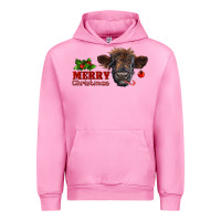 Fuchsia Pink Merry Christmas Calf Urban Hoodie - RanaPortraitStore