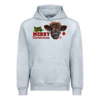 Heather Grey Merry Christmas Calf Urban Hoodie - RanaPortraitStore