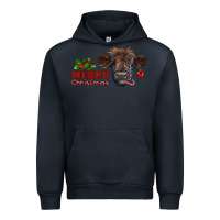 Navy Merry Christmas Calf Urban Hoodie - RanaPortraitStore