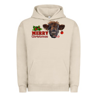 Pigment French Oak Merry Christmas Calf Urban Hoodie - RanaPortraitStore