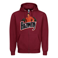 Burgundy brawny paper towel guy Zipper Hoodie - linhVisuals