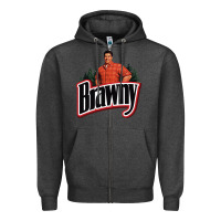 Charcoal Heather brawny paper towel guy Zipper Hoodie - linhVisuals
