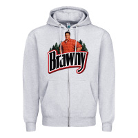 Heather Grey brawny paper towel guy Zipper Hoodie - linhVisuals