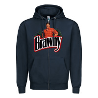Navy brawny paper towel guy Zipper Hoodie - linhVisuals