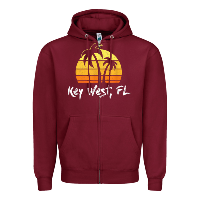 Retro Key West T Shirt Florida Beach Shirt Zipper Hoodie by linhVisuals | Teevron