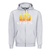 Heather Grey retro key west t shirt florida beach shirt Zipper Hoodie - linhVisuals