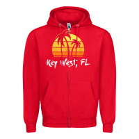 Red retro key west t shirt florida beach shirt Zipper Hoodie - linhVisuals