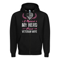 Black i married my hero proud veteran wife usa military husband t shirt Zipper Hoodie - linhVisuals