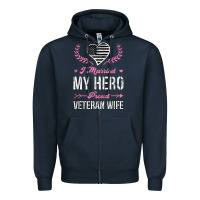Navy i married my hero proud veteran wife usa military husband t shirt Zipper Hoodie - linhVisuals