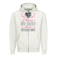 Oatmeal Heather i married my hero proud veteran wife usa military husband t shirt Zipper Hoodie - linhVisuals