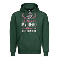 Sports Green i married my hero proud veteran wife usa military husband t shirt Zipper Hoodie - linhVisuals