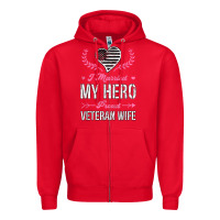 Red i married my hero proud veteran wife usa military husband t shirt Zipper Hoodie - linhVisuals