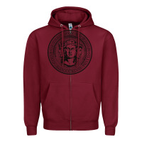 Burgundy city college of new york seal Zipper Hoodie - linhVisuals