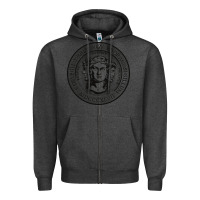 Charcoal Heather city college of new york seal Zipper Hoodie - linhVisuals