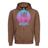 Chestnut sarasota florida vintage retro palm tree t shirt Zipper Hoodie - linhVisuals