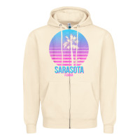 Sandshell sarasota florida vintage retro palm tree t shirt Zipper Hoodie - linhVisuals