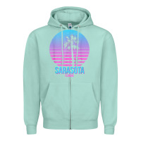 Seafoam sarasota florida vintage retro palm tree t shirt Zipper Hoodie - linhVisuals