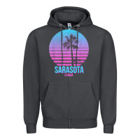 Smoke sarasota florida vintage retro palm tree t shirt Zipper Hoodie - linhVisuals