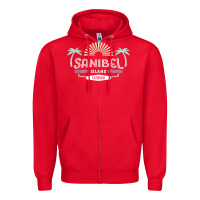 Red sanibel island retro style florida t shirt Zipper Hoodie - linhVisuals