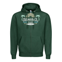 Sports Green sanibel island retro style florida t shirt Zipper Hoodie - linhVisuals