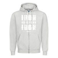 Dove Grey iron sharpens iron proverbs christian bible verse religious pullover h Zipper Hoodie - linhVisuals